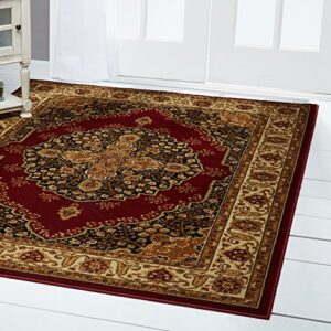 home dynamix royalty tansy traditional area rug 7’8″x10’4″, oriental red/ivory