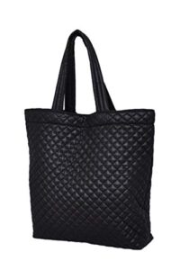 clarany comfortable light weight quilted market tote water repellent color black