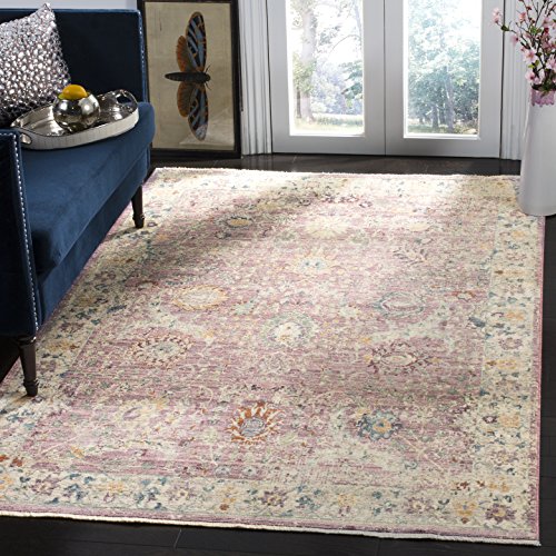 SAFAVIEH Illusion Collection 5' x 8' Rose / Cream ILL703F Vintage Distressed Viscose Area Rug