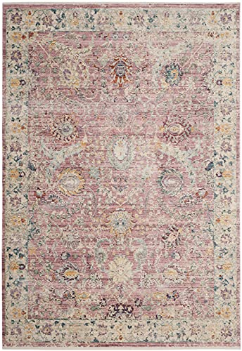 SAFAVIEH Illusion Collection 5' x 8' Rose / Cream ILL703F Vintage Distressed Viscose Area Rug