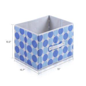 Furinno Laci Dot Design Non-Woven Fabric Soft Storage Organizer (3 Pack), Baby Blue