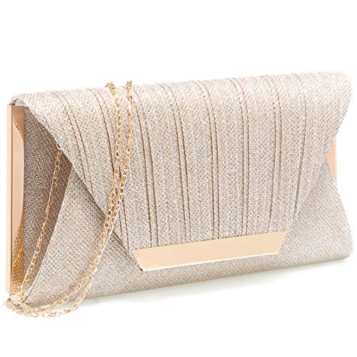 clutches for women evening bag purses and handbags evening clutch purs Silver clutch purses for women(Champagne)