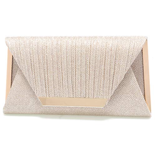 clutches for women evening bag purses and handbags evening clutch purs Silver clutch purses for women(Champagne)