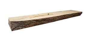 wilson basswood bark edge mantel 66 inch x 3 inch x 7-8 inch
