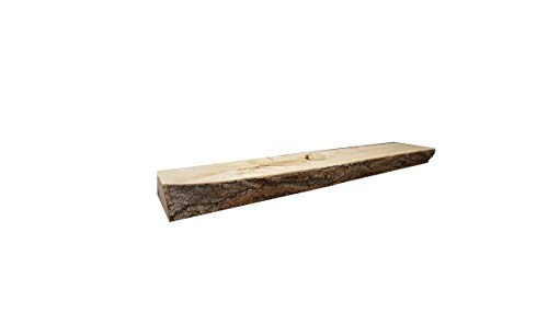 Wilson Basswood Bark Edge Mantel 66 inch x 3 inch x 7-8 inch