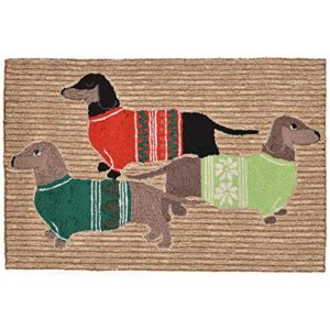 liora manne whimsy festive dogs rug, indoor/outdoor, scatter size, neutral