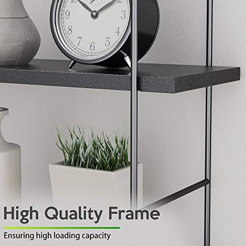 BATHWA 3 Tier Floating Shelves Metal Brackets Wall Mounted Shelves for Living Room Bedroom Office Kitchen Decor Hanging Shelf, Black