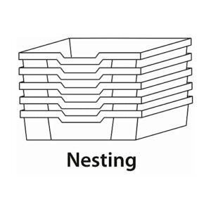 Gratnells Deep F2 Storage Tray, Pack of 6, Heavy Duty School, Industrial & Utility Storage Bins, 12.3" x 16.8" x 5.9" (Translucent)