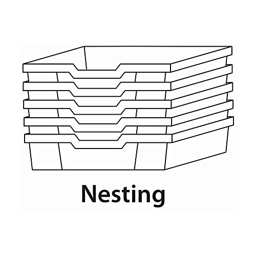 Gratnells Deep F2 Storage Tray, Pack of 6, Heavy Duty School, Industrial & Utility Storage Bins, 12.3" x 16.8" x 5.9" (Translucent)