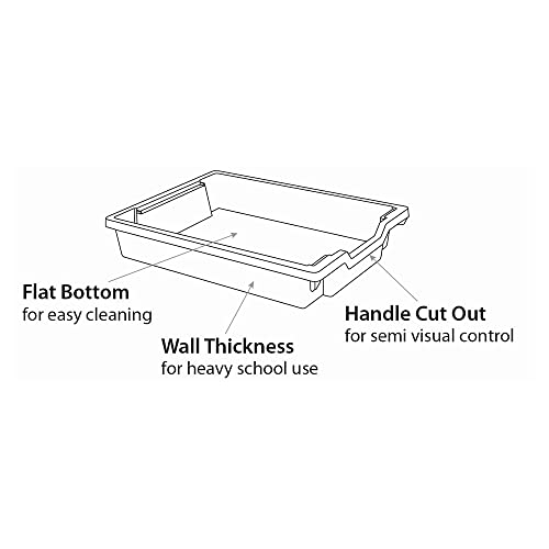 Gratnells Deep F2 Storage Tray, Pack of 6, Heavy Duty School, Industrial & Utility Storage Bins, 12.3" x 16.8" x 5.9" (Translucent)