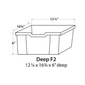 Gratnells Deep F2 Storage Tray, Pack of 6, Heavy Duty School, Industrial & Utility Storage Bins, 12.3" x 16.8" x 5.9" (Translucent)