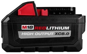milwaukee 48-11-1880 m18 redlithium high output 18v 8.0 ah lithium-ion battery pack