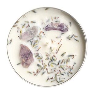 Empath Protection 8 Oz. Candle, Calming Lavender and Amethyst Crystals