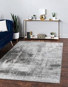 unique loom sofia collection area rug – rainier (9′ x 12′ 2″, dark gray/ gray)