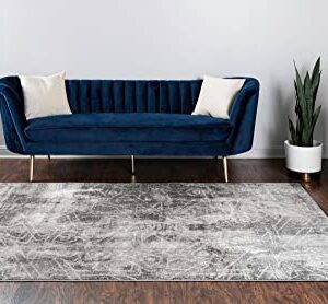 Unique Loom Sofia Collection Area Rug - Rainier (9' x 12' 2", Dark Gray/ Gray)