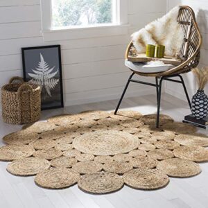 safavieh natural fiber round collection 3′ round natural nf363a handmade boho charm farmhouse jute area rug