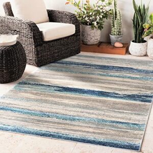 luxe weavers 7501 modern abstract area rug, blue/size 8×10