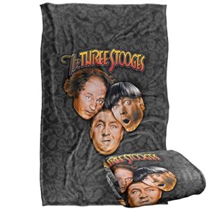 trevco three stooges stooges all over silky touch super soft throw blanket 36″ x 58″