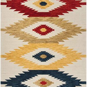 SAFAVIEH Aspen Collection 3' x 5' Ivory/Multi APN704A Handmade Moroccan Boho Tribal Wool Area Rug