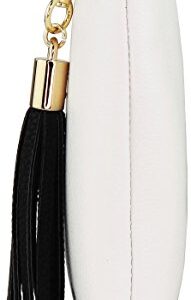 B BRENTANO Vegan Clutch Bag Pouch with Tassel Accent (Black)