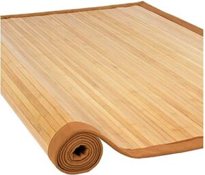 5′ x 8′ bamboo floor mat area rug, large bamboo floor runner indoor outdoor rug with non skid backing, area mat carpet for living room, hallway, kitchen, office-100% natural bamboo wood most viewed