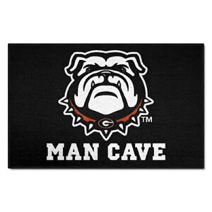 fanmats 22875 georgia bulldogs man cave starter mat accent rug – 19in. x 30in. | sports fan home decor rug and tailgating mat – black, bulldog logo