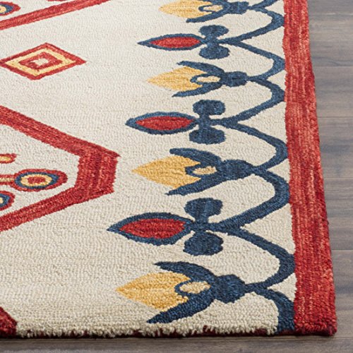 SAFAVIEH Aspen Collection 2' x 3' Ivory/Multi APN703A Handmade Moroccan Boho Tribal Wool Accent Rug