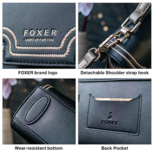 Leather Crossbody Bags for Women, Genuine Leather Ladies Top-handle Bags with Adjustable Shoulder Strap Womens Fashion Designer Purses and Handbags Girls Small Flap Cross Body Messenger Bags (Black)