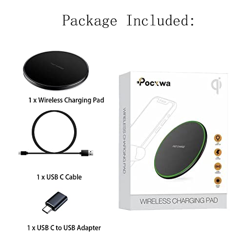 Wireless Charger for Samsung Galaxy S23 Ultra S22 Plus S21 S10 S9 S8 Note 20, 15W Max Cargador Inalambrico for LG G8 G7 ThinQ V60 V50 V40, iPhone 14 Plus 13 Pro Max 12 Mini Fast Wireless Charging Pad