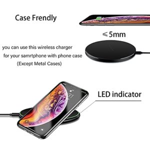 Wireless Charger for Samsung Galaxy S23 Ultra S22 Plus S21 S10 S9 S8 Note 20, 15W Max Cargador Inalambrico for LG G8 G7 ThinQ V60 V50 V40, iPhone 14 Plus 13 Pro Max 12 Mini Fast Wireless Charging Pad