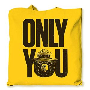 hank player u.s.a. smokey bear only you tote bag (yellow)