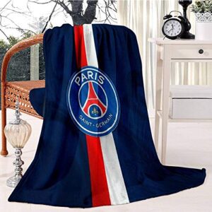 psg paris saint germain fleece blanket soft plush throw tv blanket bedding flannel throw shawls and wraps lightweight for bed couch chair travel, 51″x59″