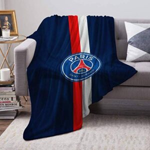 PSG Paris Saint Germain Fleece Blanket Soft Plush Throw TV Blanket Bedding Flannel Throw Shawls and Wraps Lightweight for Bed Couch Chair Travel, 51"x59"