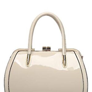 Style Strategy bone purses patent leather handbags for women Top Handle with kiss lock Satchel Shoulder big bags crossbody for women