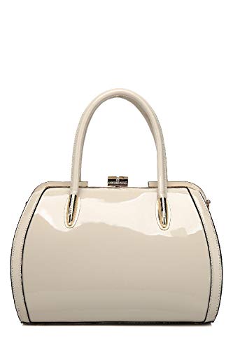 Style Strategy bone purses patent leather handbags for women Top Handle with kiss lock Satchel Shoulder big bags crossbody for women