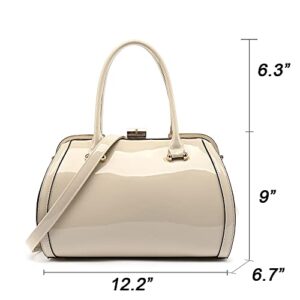 Style Strategy bone purses patent leather handbags for women Top Handle with kiss lock Satchel Shoulder big bags crossbody for women