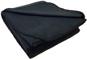 anico cozy polar fleece blanket, 50″ x 60″, black throw blanket