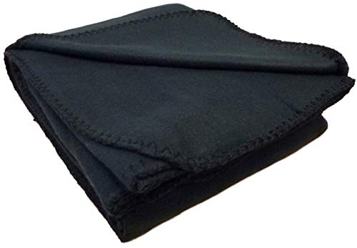 Anico Cozy Polar Fleece Blanket, 50" x 60", Black Throw Blanket