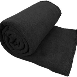 Anico Cozy Polar Fleece Blanket, 50" x 60", Black Throw Blanket