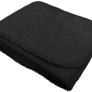 Anico Cozy Polar Fleece Blanket, 50" x 60", Black Throw Blanket