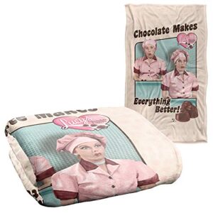 trevco i love lucy friends and chocolate silky touch super soft throw blanket 36″ x 58″