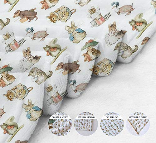 Rabbit Fleece Blanket Soft Plush Throw TV Blanket Bedding Flannel Throw Shawls and Wraps Lightweight for Bed Couch Chair Travel, 59"x78.7"