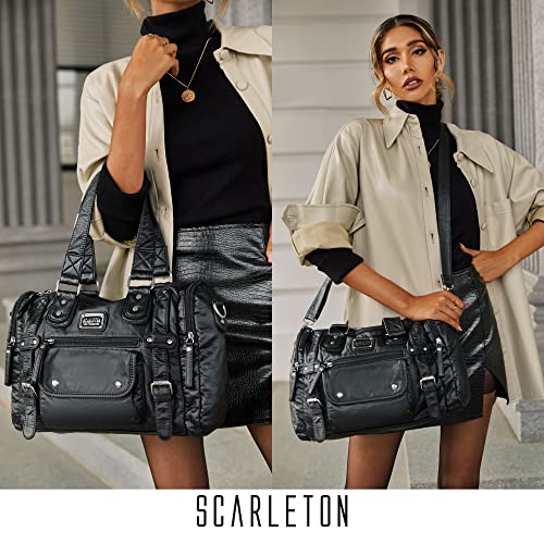 Scarleton Handbags for Women, Purses for Women, Women Purses and Handbags, Womens Purse w/Multiple Pockets, H148501, Black