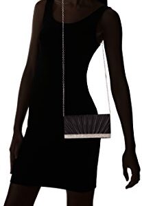 Jessica McClintock womens Chloe Satin Clutch Evening Handbag, Black, One Size US