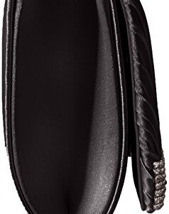 Jessica McClintock womens Chloe Satin Clutch Evening Handbag, Black, One Size US