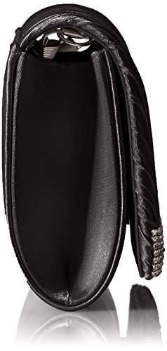 Jessica McClintock womens Chloe Satin Clutch Evening Handbag, Black, One Size US