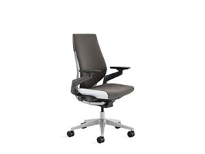 steelcase gesture office chair – cogent: connect graphite fabric, shell back, light on light frame, polished aluminum base