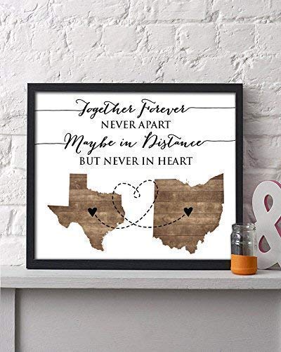 Two State Print | Personalized Grandparent Sign | Long Distance Gift | Going Away Gift | Moving Away Present | State to State Gift | Mother's Day Gift | Father's Day Gift