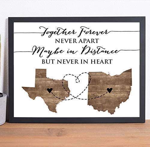 Two State Print | Personalized Grandparent Sign | Long Distance Gift | Going Away Gift | Moving Away Present | State to State Gift | Mother's Day Gift | Father's Day Gift