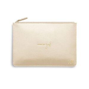 katie loxton heart of gold women’s medium vegan leather clutch perfect pouch metallic champagne